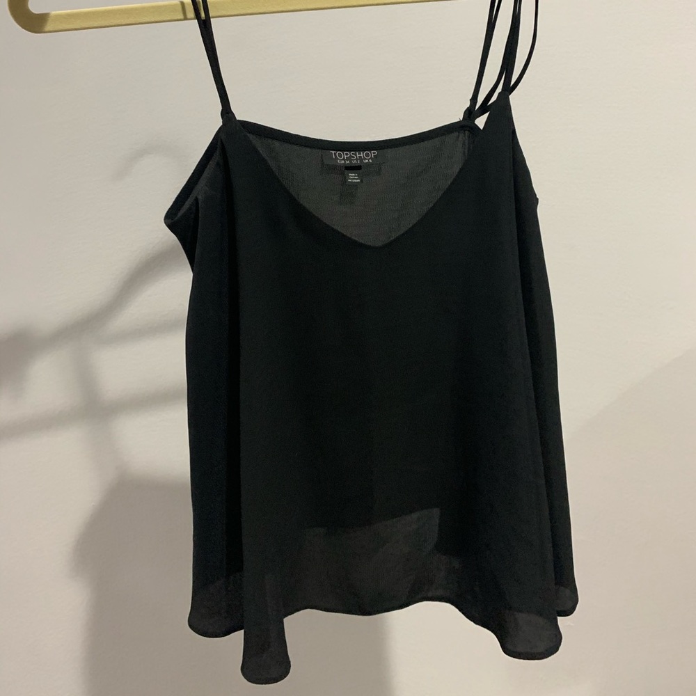 TopShop Black Rouleau Camisole Top